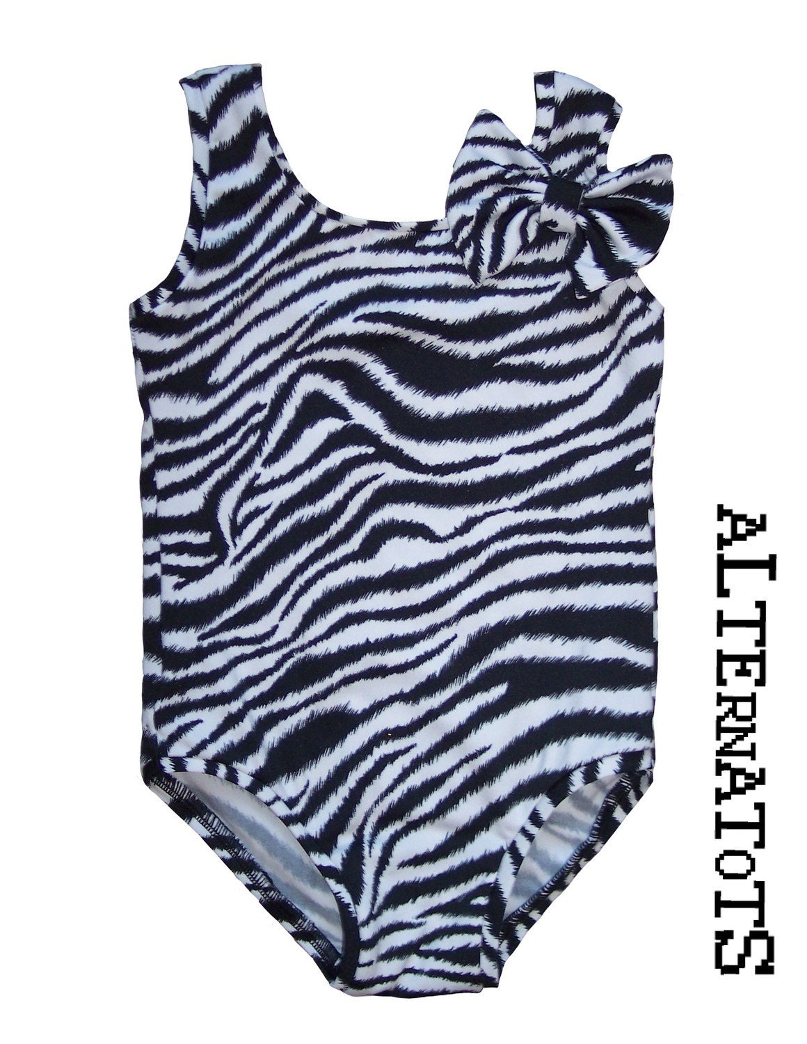 Zebra Print Baby Swimsuit with Bow Any Size