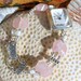 Silver Watch, Mother of Pearl, Rose Quartz Jewelry W012