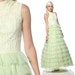 50s Party Dress Tiered Lace Ruffles Princess Cupcake Formal Prom Pastel Green Full Length Vintage 60s 1950s Gown Extra Small XS