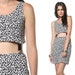 RESERVED Suspender Bodycon Dress 90s Mini Cut Out Novelty Print People Black White 80s Keyhole Tank Bandage Body Con Dress Small Medium S M