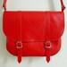 Red Leather Satchel FREE UK SHIPPING