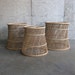 vintage SET of RATTAN NESTING ottomans