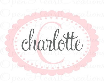 Baby Name Wall Decal with Elegant Shabby by OpenHeartCreations