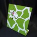 Decorative Magnetic Board - Memo Board - Lime Giraffe Fabric for Desktop or Countertop Free Stand 11 x 12