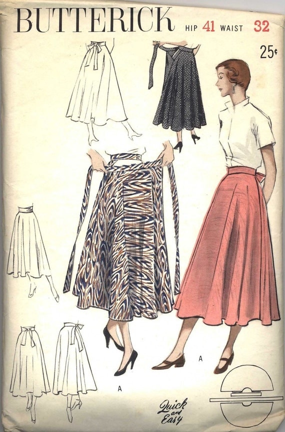 Butterick 1950s Misses Swing Skirt Pattern Sz 20 W32