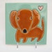 6 x 6 Heidi Dachshund Porcelain Tile with Easel
