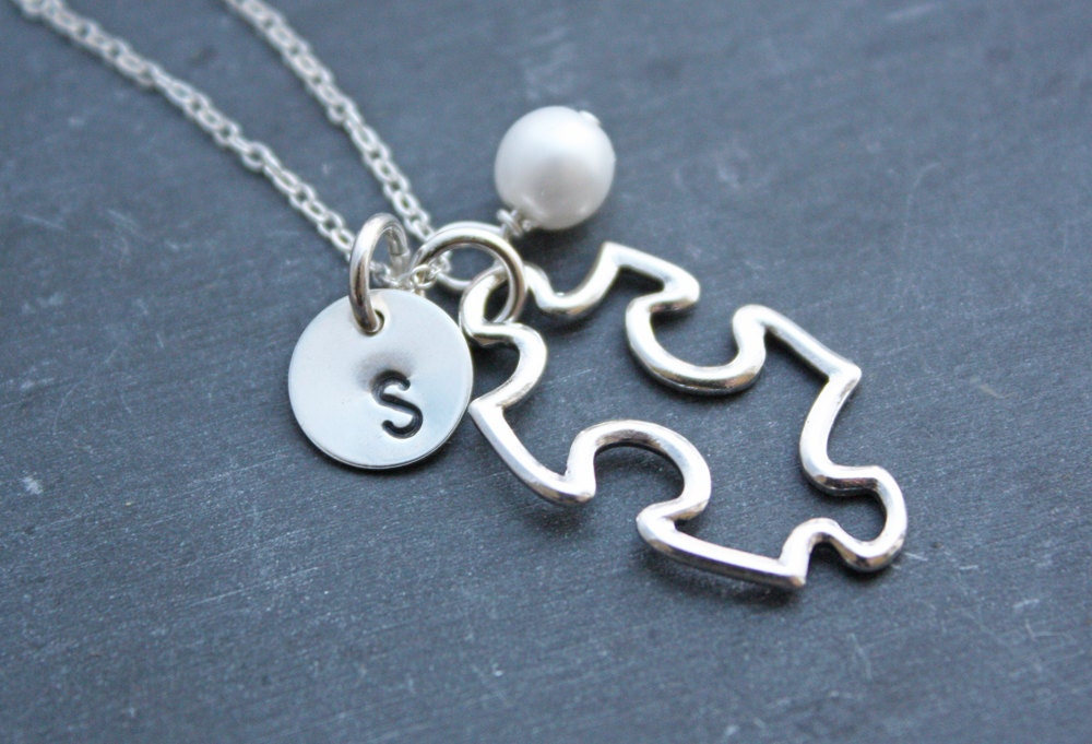 Puzzle Piece Necklace Silver Puzzle Piece Necklace