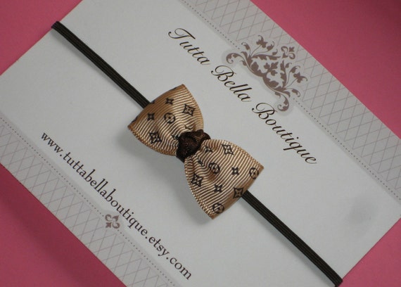 Louis Vuitton Inspired Mini Tuxedo Bow Tie on Skinny Stretchy