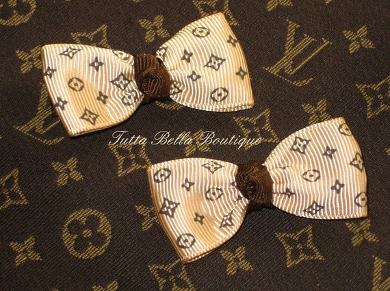 Louis Vuitton Inspired Hair Clips Mini Bow Tie Style Set