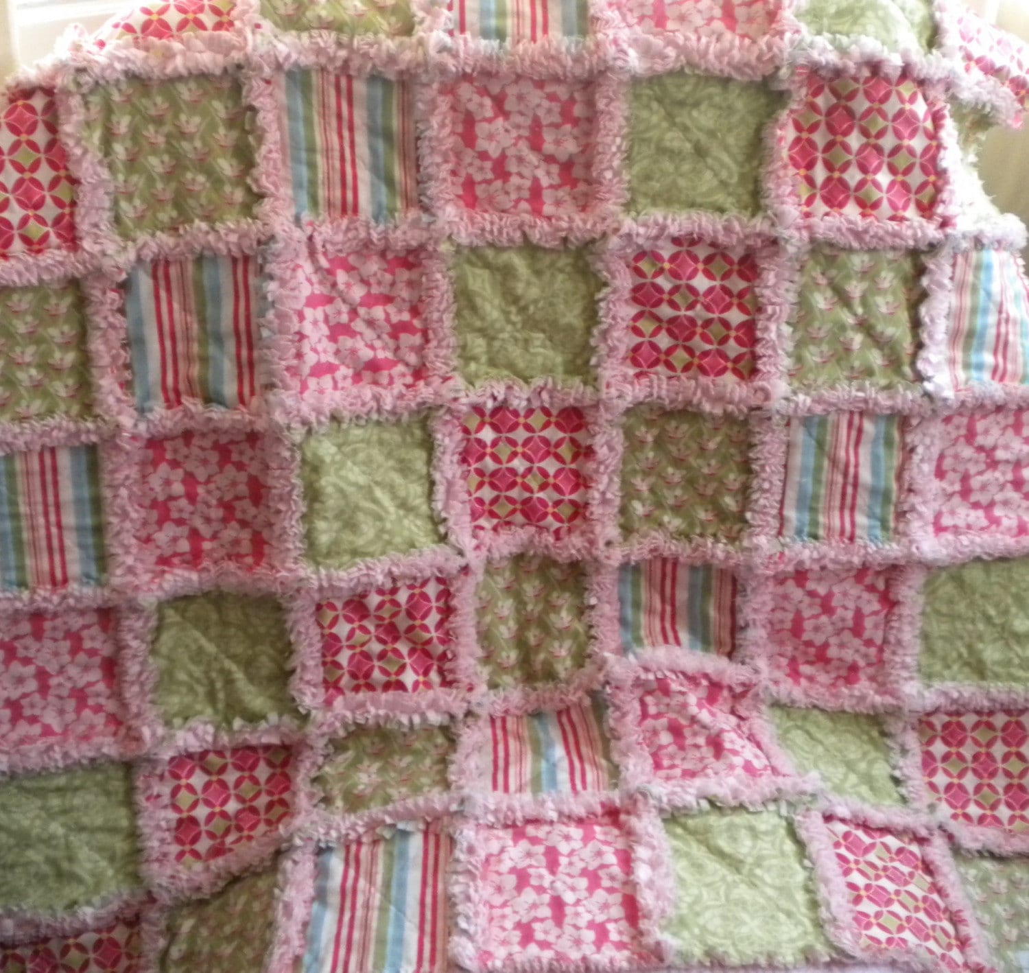 Baby Girl Rag Quilt Moda Verna Rag Quilt Blanket