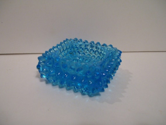 Fenton Blue Hobnail Ashtray or dish.