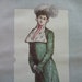 Antique Harpers Bazar Fashion Plate of Pretty Lady in Evening Cloak and Large Hat - Watercolor - 1901