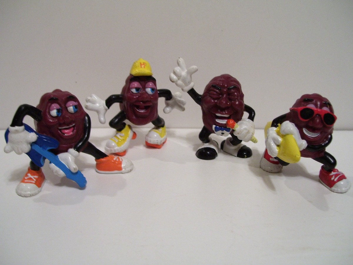 4 California Raisins Characters Musicians 1980's 4 California Raisins Characters Musicians 1980's