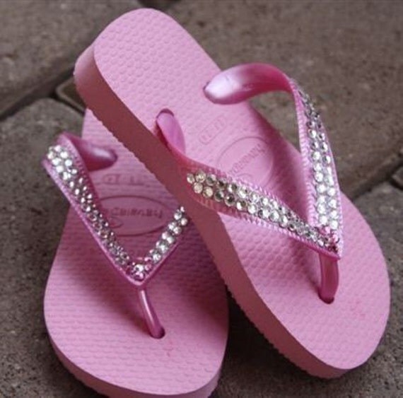 Swarovski Crystal Baby Bling Pink Havaianas Flip Flops Ella