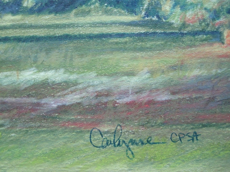 Original colored pencil landscape painting Tree by hershbergerhuff
