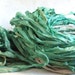 Hand Dyed Recycled Sari Silk Ribbon - Spearmint, 10 yds