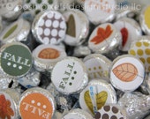 FALL - Printable Candy Stickers - Green, Orange and Polka Dot - Kiss Stickers - DIY Celebrate Fall Collection - by Make Life Cute Il_170x135