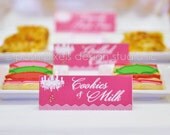 MISTLETOE CHANDELIER - Printable Tent Cards - Customized Designer Labels - Hot Pink and Chevron - Mistletoe Chandelier Collection Il_170x135