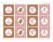 GINGERBREAD MAN - Printable Holiday Party Circles - 2 inch - Gingerbread and Candy Canes - DIY Gingerbread Candy Cane Collection Il_170x135