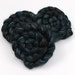 Black Alpaca/ Cultivated Silk Roving - Hand Painted Roving for Spinning or Felting