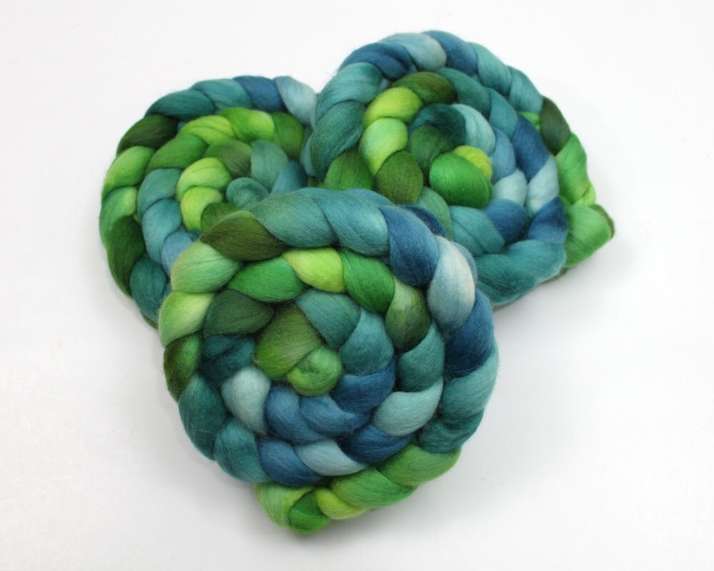 Silk/ Polwarth Wool Roving Handpainted Felting or Spinning