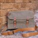 Vintage French Military Canvas and Leather Messenger Bag