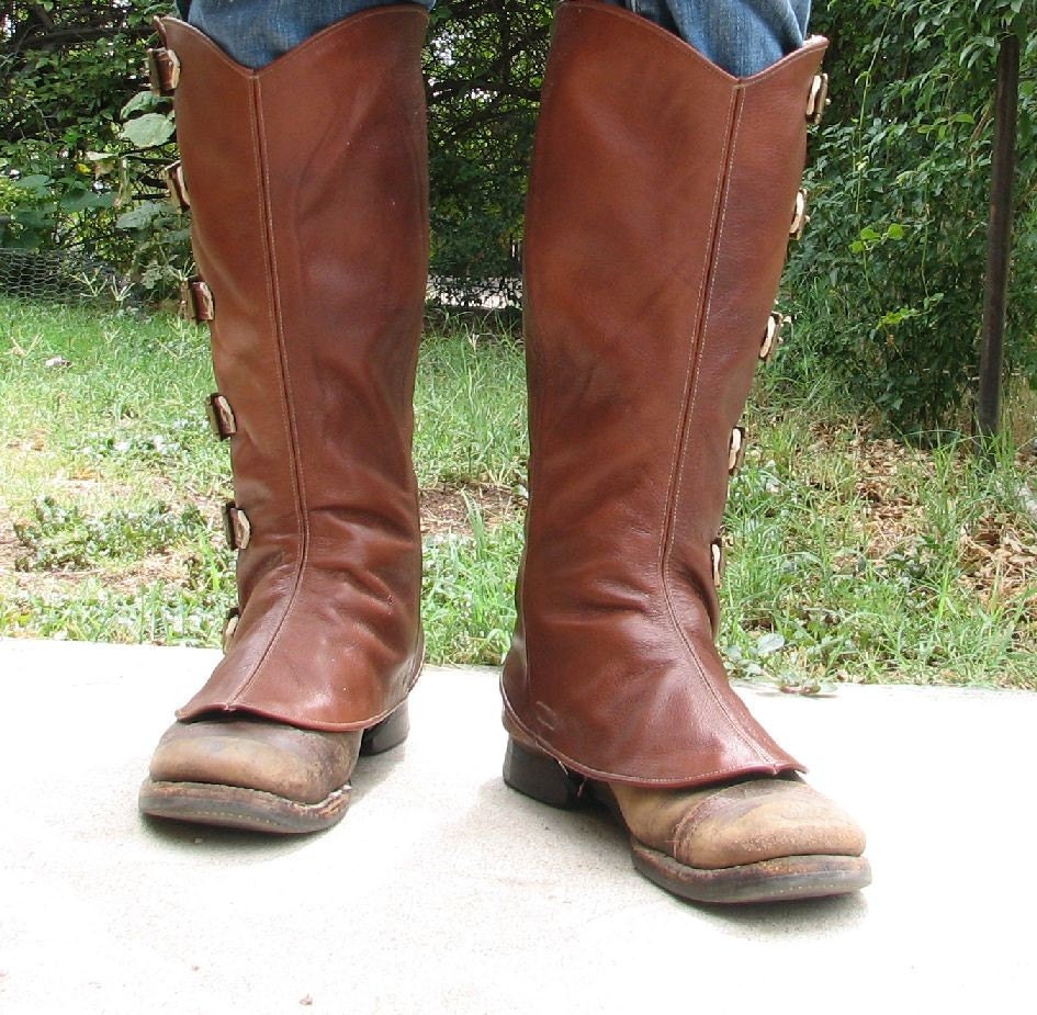 Reserved for Vikinglord Leather Steampunk Gaiters with Antique