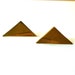 vintage brass folded triangle earrings