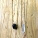 simple crystal or black tourmaline nugget on vintage chain