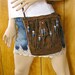 FREE SHIPPING - Medium Brown pig skin leather purse with beaded fringe