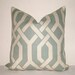 Set of Two - Decorative Pillow Covers - P Kaufmann - Fretwork - On Both Sides - fit 18x18 inch pillow inserts - Gatework - Geometric - Blue - Beige - Throw Pillow - Sofa Pillows