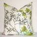 Pillow Cover, Decorative Pillow, Throw Pillow, Toss Pillow, Accent Pillow, Gray, Green Floral, 17x17 inch, Home Furnishing, Home Decor
