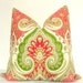 Pillow Cover, Decorative Pillow, Throw Pillow, Toss Pillow, Accent Pillow, Green Medallion, Pink Medallion, Home Furnishing, Home Decor