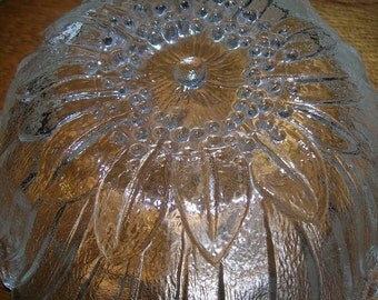 Vintage Clear Glass Sunflower Bowl