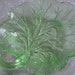 Vintage Candy Dish Green Vaseline Glass Leaf