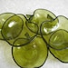 Vintage Green Bowls Apple Dishes Hazel Atlas Set of Six