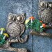 Vintage Wall Plaques Owl Woodland Kitsch Mushroom 1970s