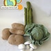 EAT YOUR VEGGIES 12 Piece Wool Blend Felt Food Vegetables set, Potatoes, Mushrooms, Cabbage, Asparagus