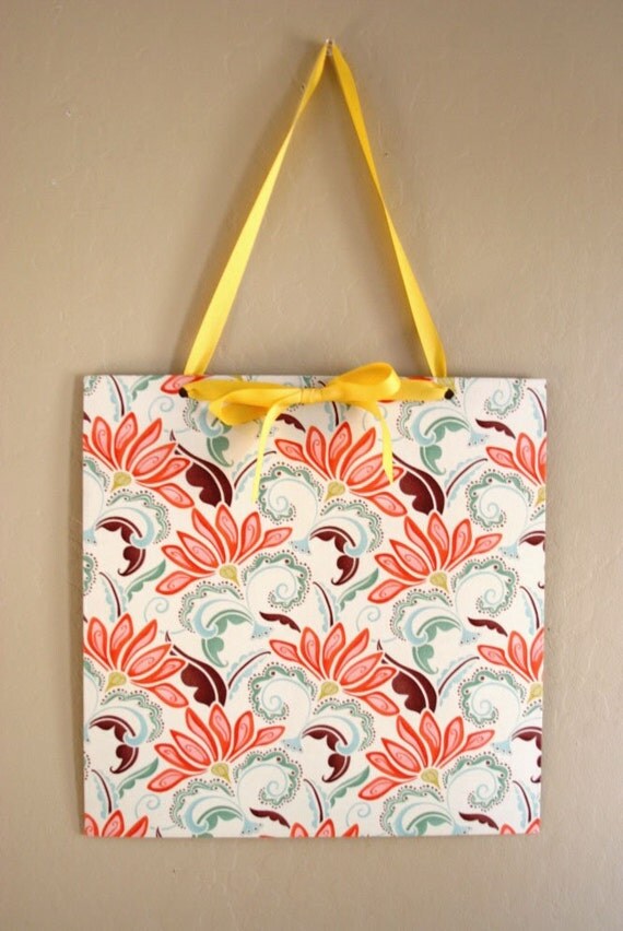 14 square fabric covered board by halfmoonoriginals