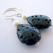 Laura earrings in lava rock and pearl