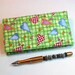 Fabric Checkbook Cover for Duplicate with Pen Holder - Bright Hearts