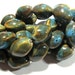 LOOSE Porcelain Beads - Large 21x13mm Twisted Barrels - Turquoise, Olive, and Brown (4 beads) - por043