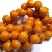 LOOSE Gemstone Beads - Jade Beads - 14mm Rounds - Marigold (4 beads) - gem776
