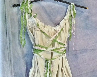 Woodland Wedding Lace Up Dress Midi, Maxi, Bridal Greenery Gown Mori Girl Renaissance Faire Forest Style Rustic Fairy Custom Boho Corset