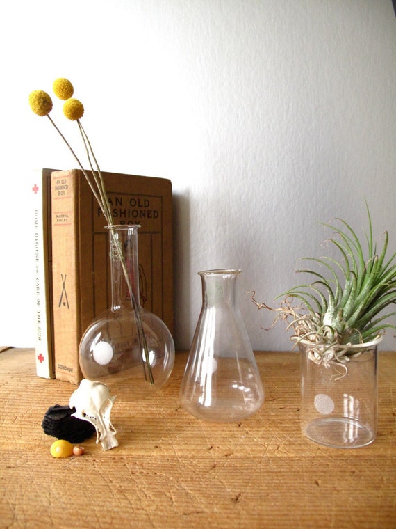 into the mix - 3 vintage pyrex beakers