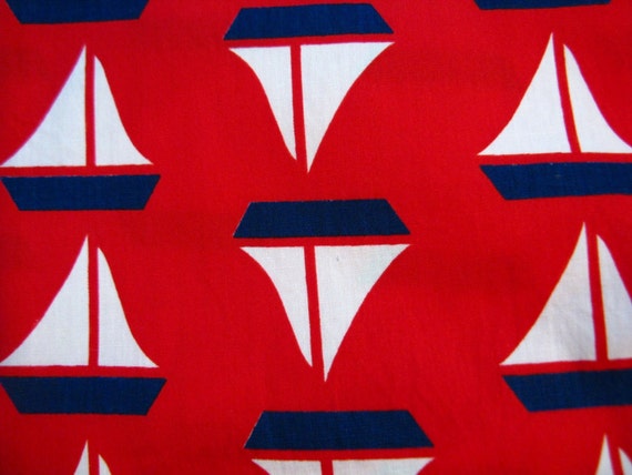 red sailboat print fabric