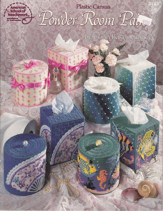 Tissue Box and Toilet Paper Covers in Plastic Canvas Pattern