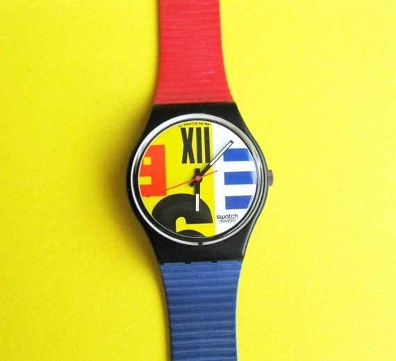 Vintage Swatch watch 1987 Nine to Six GB117