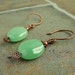 Green Aventurine Earrings in Antiqued Genuine Copper, Handmade Natural Stone Jewelry