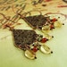 Citrine Amber Chandelier Earrings Antiqued Copper, Gemstone, Handmade